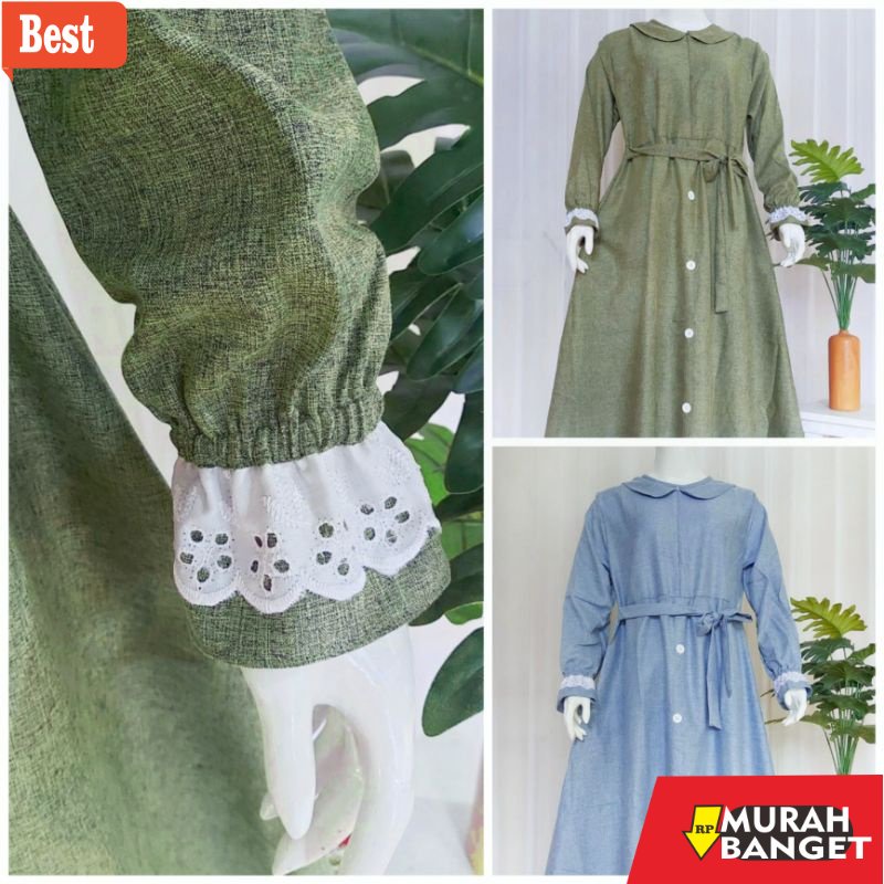 Tren baju lebaran wanita 2023- S, M, L, XL -  gamis katun madina premium madinah ori | seragam katun