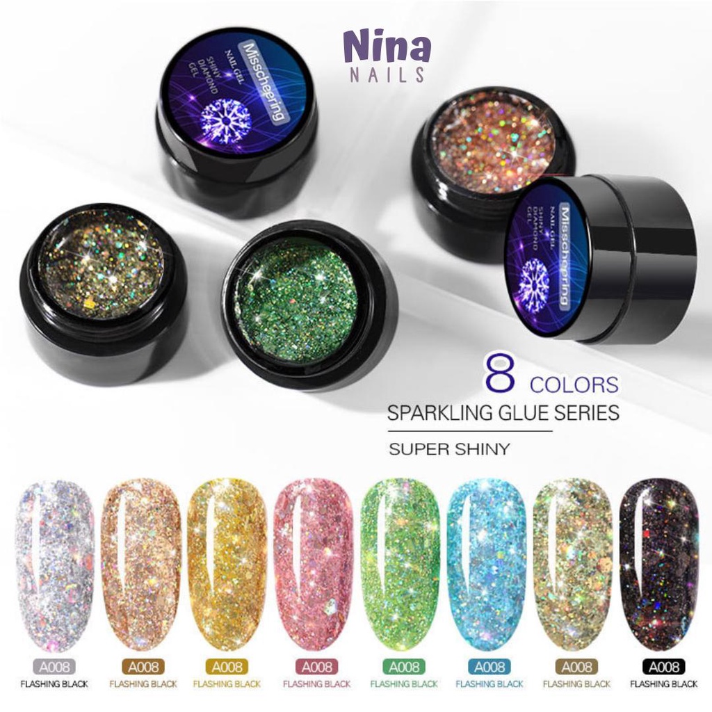 mischeering shiny diamond Glue Series Misscheering/ Kutek Glitter/nails