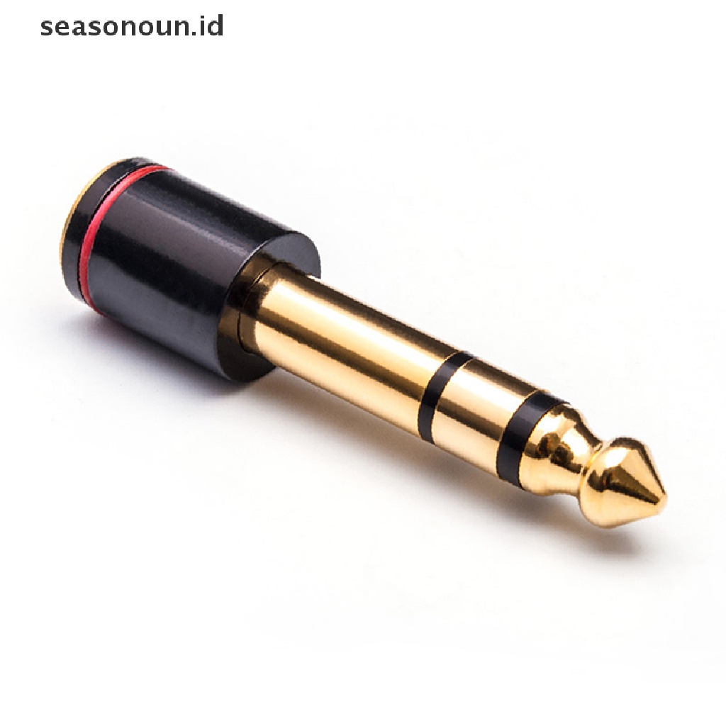 Seasonoun 6.35mm 1per4 Male to 3.5mm 1per8 Female Connector Stereo Headphone Adapter Audio Jack Adapter Untuk Headphone Kabel Aux.