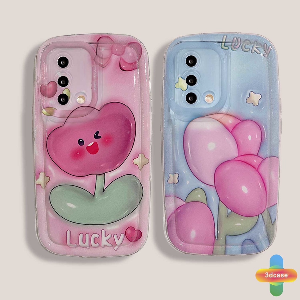 Casing OPPO A96 A76 A16 A17 A17K A15 A57 A53S A16S A77 A57S A57E A11S A54 A5S A3S A95 A55 A7 A5 A9 A31 A53 A33 2020 A77S A12 A12S A1K A16E A16K A54S Reno 7 7Z 8Z 5 4 6 8 5F 5K 4F 4 5 06 Lite A74 A15S A52 A11K Lovely Tulips Transparent Case