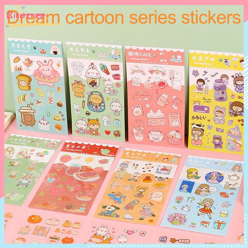 

[Readystock❤️COD]6pc Stiker Cute Cartun Lucu Food Pet Diy Diary Jurnal Palnner Deco Hias- BS