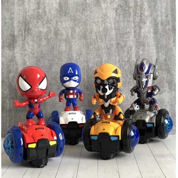 Film Anime Avengers Aliansi Captain Spiderman Balance Mobil Keren Stunt Elektrik Cahaya Musik Mainan Anak Hadiah Ulang Tahun