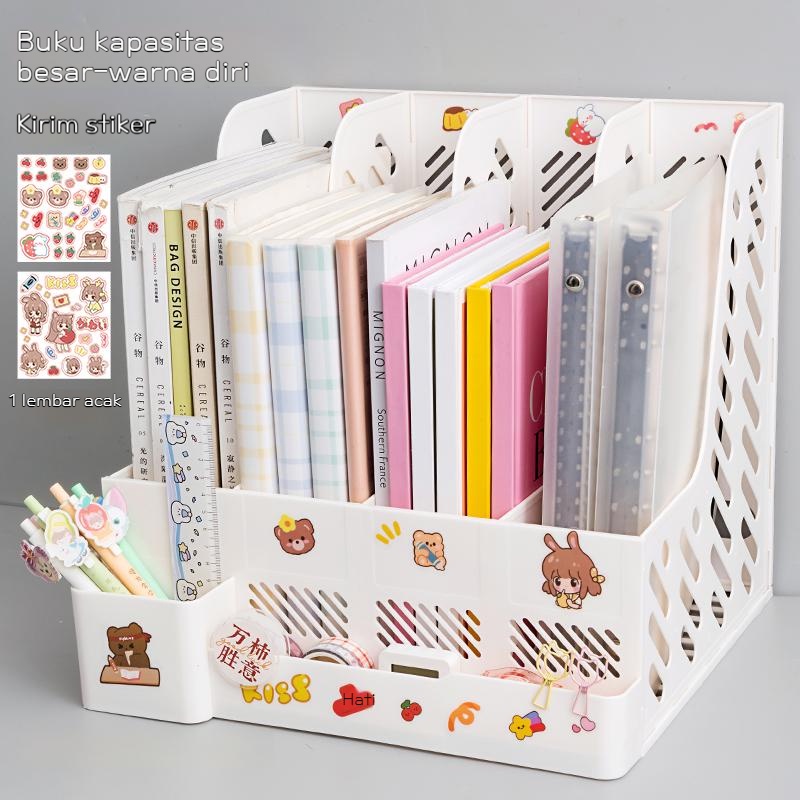 [COD] R.B.C Rak Buku Rak Penyimpanan desktop organizer file organizer Box File Rak pena/ Organizer File / Buku Bahan Plastik Tebal Untuk Meja Kantor