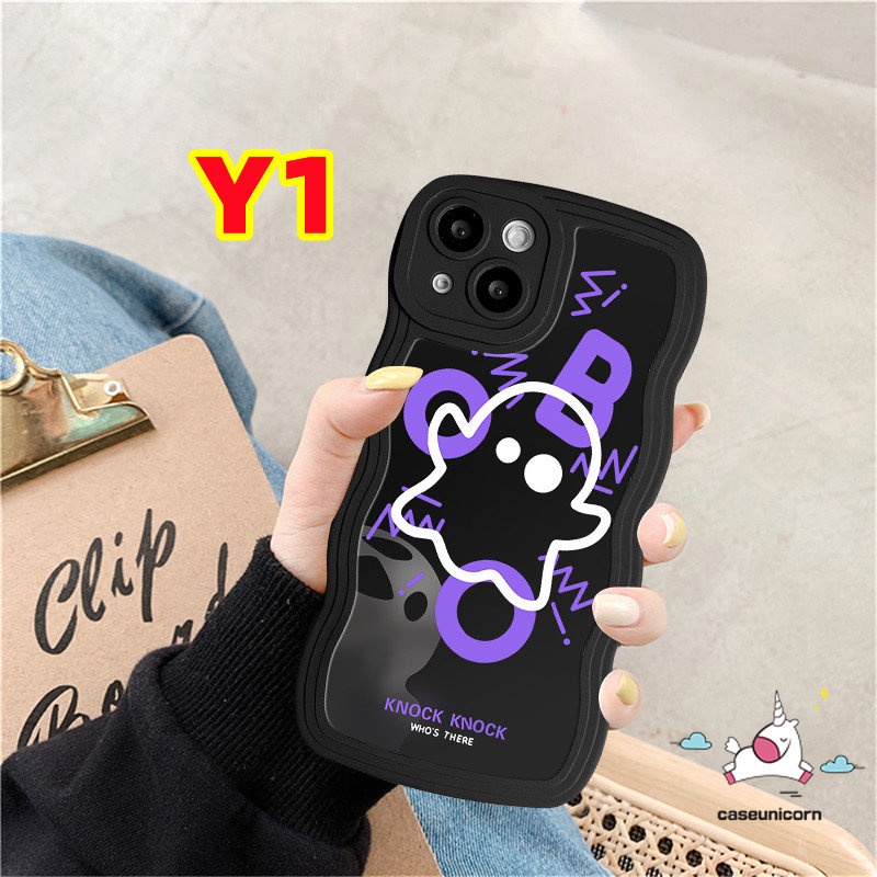 Untuk Vivo Y36 Y02 T Y11 Y20 Y17 Y21 Y15s Y35 Y16 Y22 Y12s Y33s Y15 Y02s Y22s Y15A Y12i Y50 V20 V25 E Y30 Y91C Y91 V25 Y21s Y12 Y93 Kartun Hantu Monster Kecil Lembut Bergelombang Edge Case
