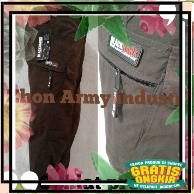 (COKLAT PRAMUKA) CELANA PDL CARGO TACTICAL BLACK BROWN POLISI MILITER / kerja formal