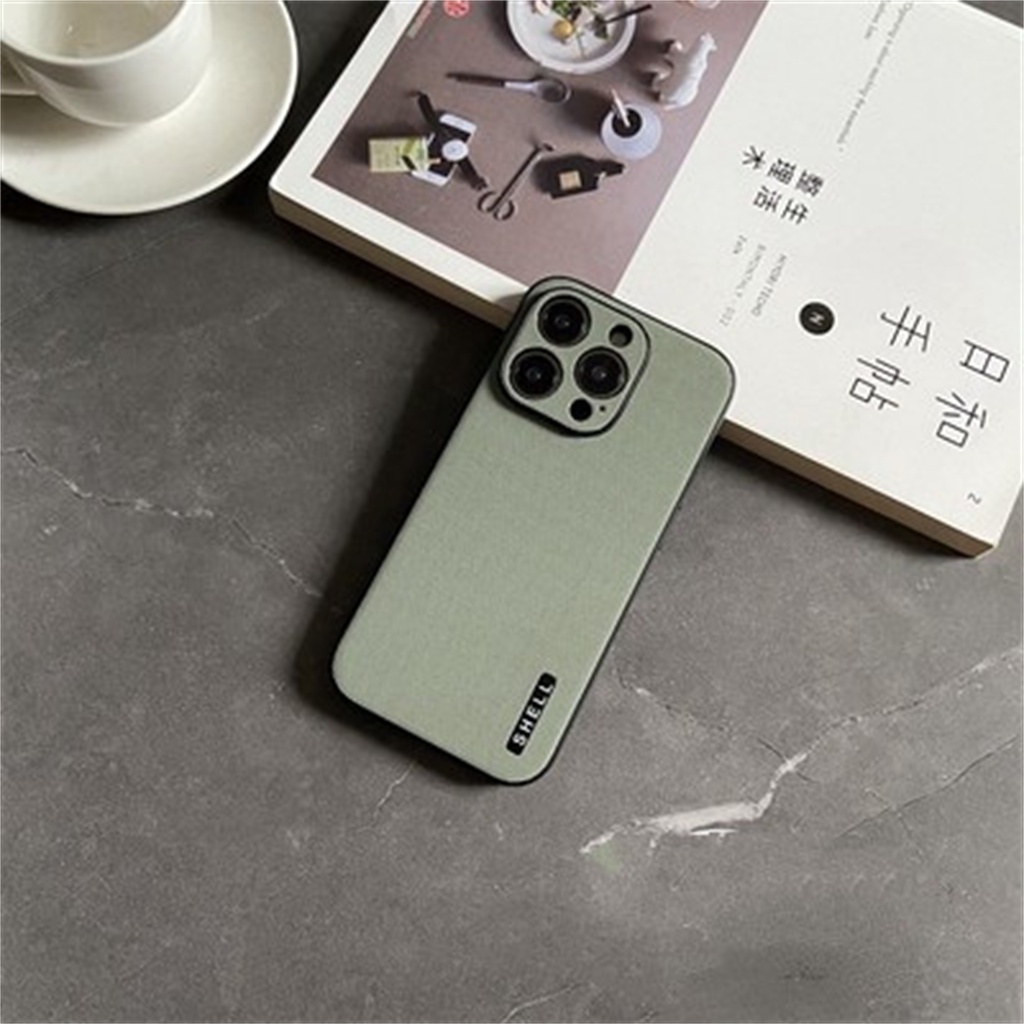 Casing Kulit Premium Minimalis iPhone 14 Pro Max Plus case iPhone 13 12 11 Pro Max Kamera Mewah Tertutup Penuh Pelindung shock protection back cover