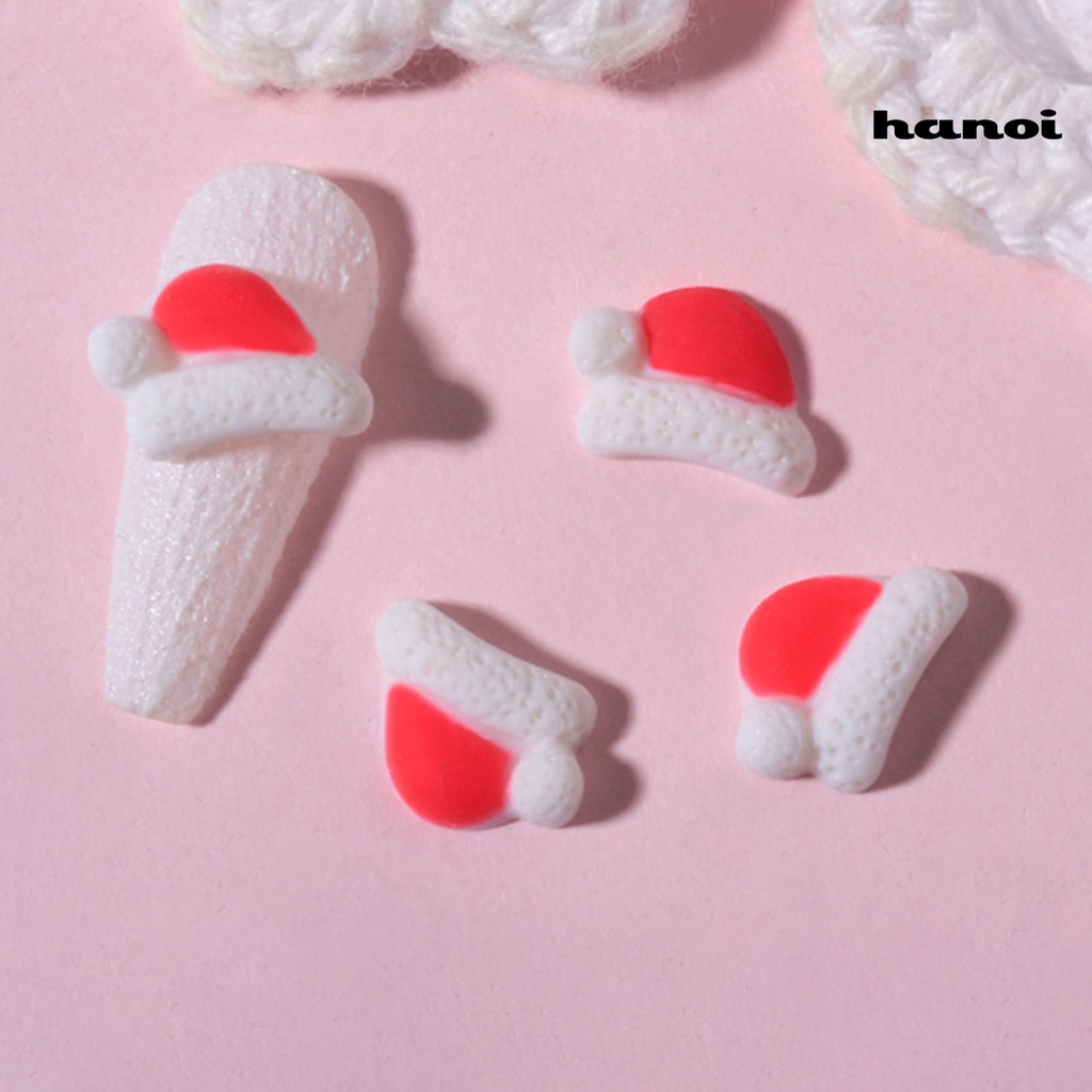 Hi 10Pcs Manicure Decor Pasta Indah Mudah Indah Tiga Dimensi Ramah Lingkungan DIY Resin Natal Elemen Hiasan Kuku Untuk Anak Perempuan