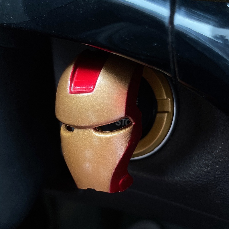 Car Engine Start Stop Button Pelindung Cover Iron Man Black Panther  Aksesoris Mobil