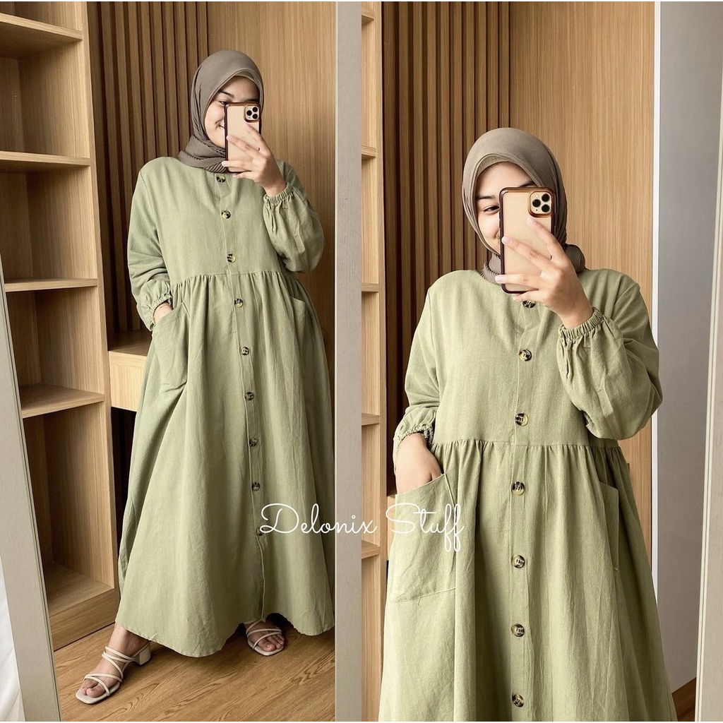 Dayana linen midi dress