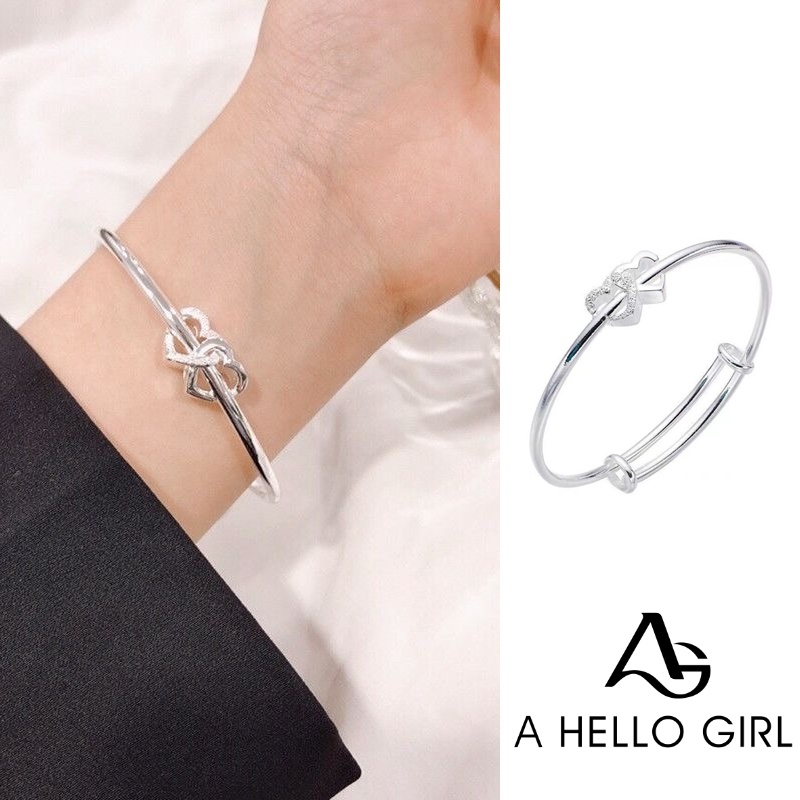 Perhiasan Gelang Adjustable Motif Hati Gaya Korea Untuk Anak Perempuan