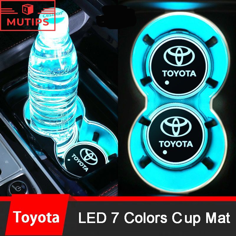 Alas Gelas Mobil Toyota 7warna Glow Coaster Pad Untuk Innova Razie Yaris Wish Avanza Rush Kijiang Corolla Cross