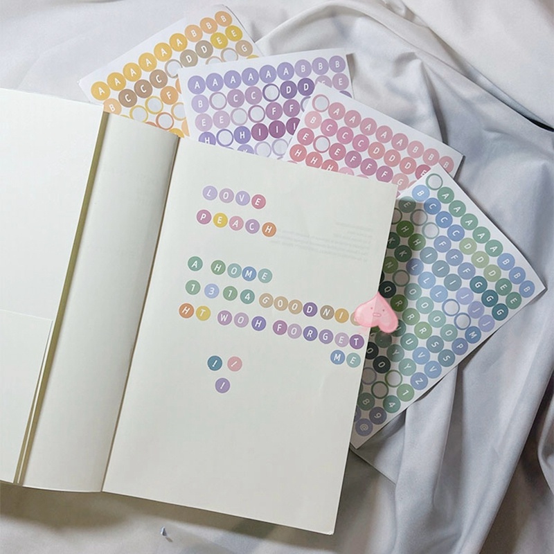 Colorful Angka Huruf Alfabet Stiker/DIY Self-adhesive Scrapbooking Planner Notebook Stiker/Bulat Decal Jurnal Dekorasi