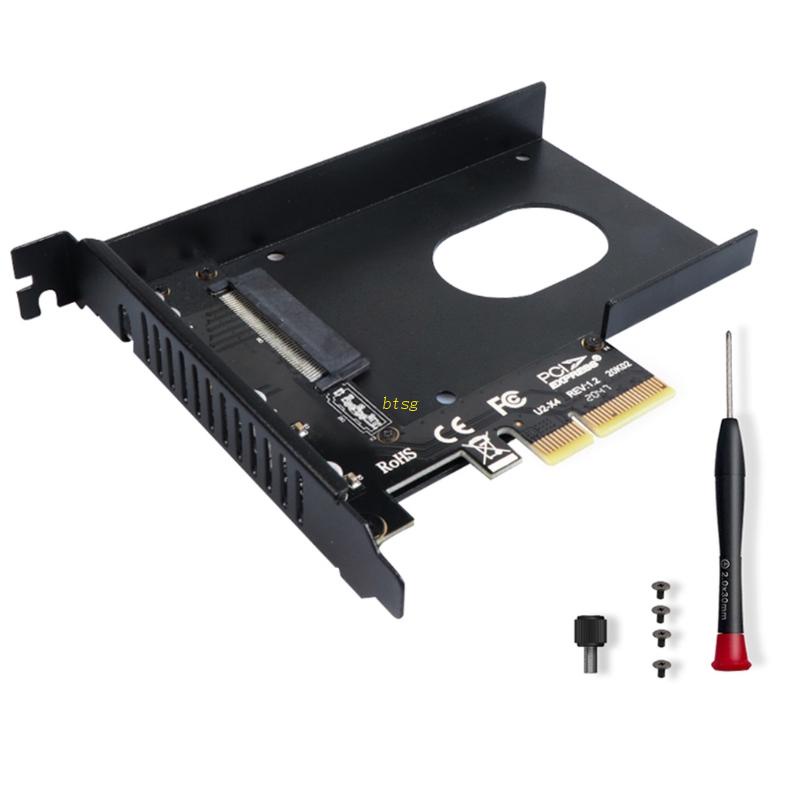 Btsg PCIE X4 to U.2/SATA Converter Board 2.5 inch SFF-8639 Hard Disk PCI-Express 4.0 Modul Adaptor Bertenaga Sendiri