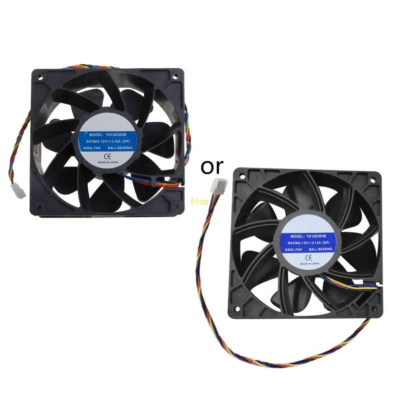 Bt YD12038HB 12cm 120mm Kipas Angin 12V 3.12A 4baris 4Pin 4kabel Konektor Server Kecepatan Tinggi Daya Sasis Komputer Cooling Fan