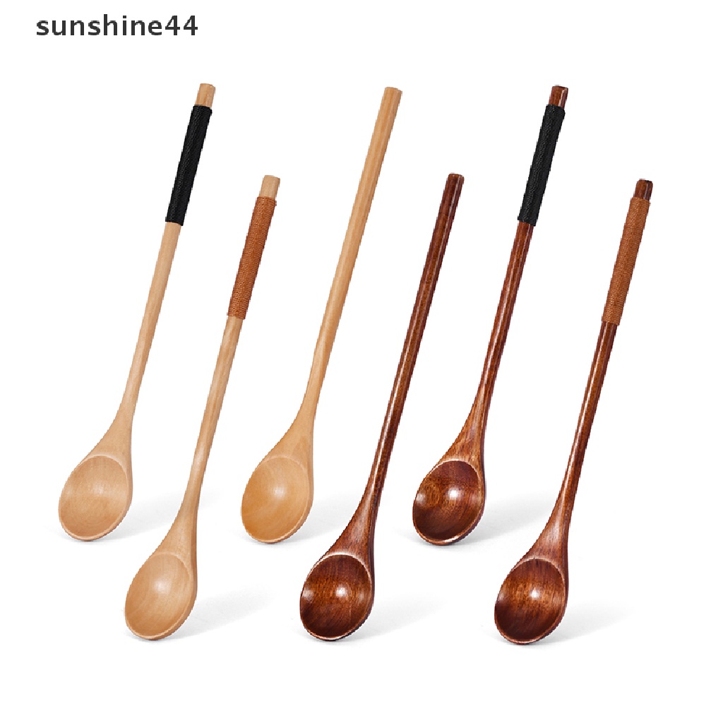 Sunshine Tea Spoon Sendok Kopi Panjang Sendok Teh Kecil Kayu Madu Dessert Spoon ID