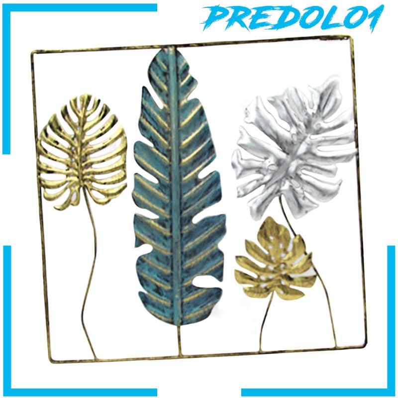 [Predolo1] Wall Decor Metal Leaf with Frame Art Crafts for Office Housewarming Gifts