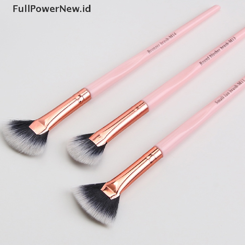 Power 3pcs Kuas Makeup Kipas Kecil Brush Eye Shadow Halus Portable Make up Tools ID