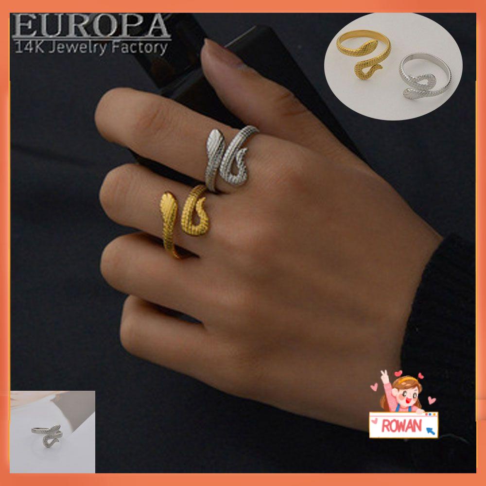 R-bunga Cincin Desain Kreatif Wanita Fashion Bentuk Ular