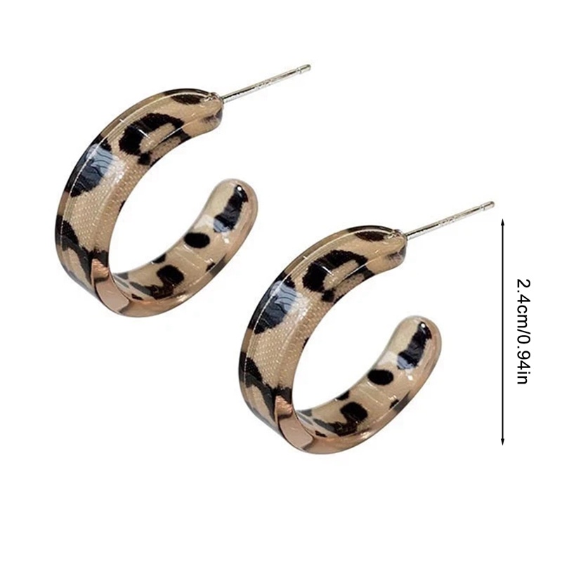 Women Retro Trend Stud Earrings Women Trend Twist Anting Hoop Akrilik