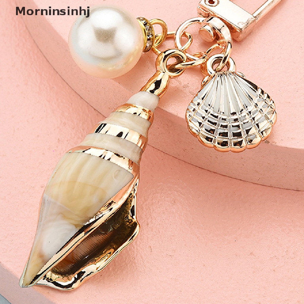 Mornin Baru Indah Keong Gantungan Kunci Mutiara Shell Rumbai Keyring Ch Perempuan Tas Ornamen Fashion Diy Aksesoris id