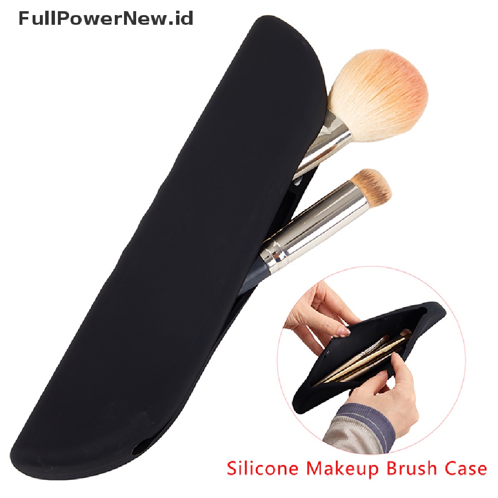 Power 1PC Kuas Makeup Travel Tas Silikon Brush Wajah Kosmetik Holder Organizer ID