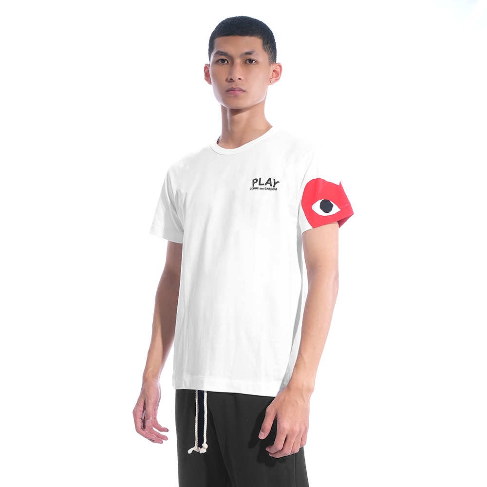 CDG Play Arm Half Heart T-Shirt White