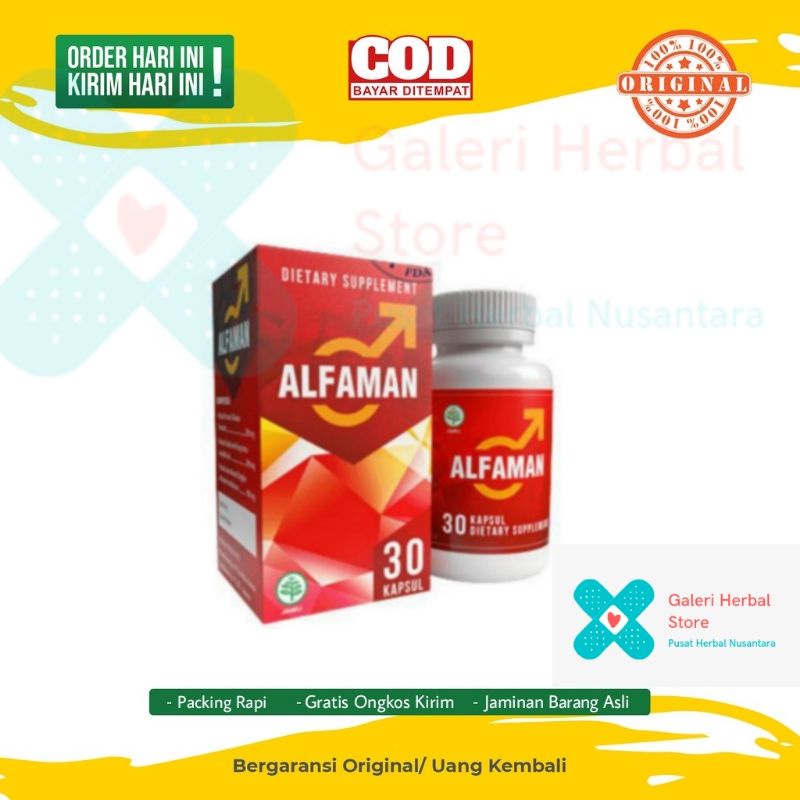 100% ORIGINAL Terbaik Alfaman Asli Original suplemen pria isi 30 kapsul
