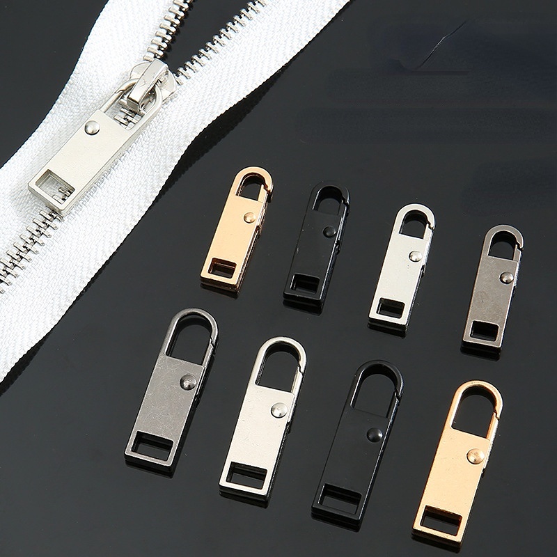 Zipper Slider Zipper Alat Kepala Ritsleting Dapat Digunakan Kembali Dapat Dilepas Liontin Perlengkapan Jahit DIY Koper Pakaian Sepatu Ritsleting Logam Universal Metal Zipper Head Replacement High Quality