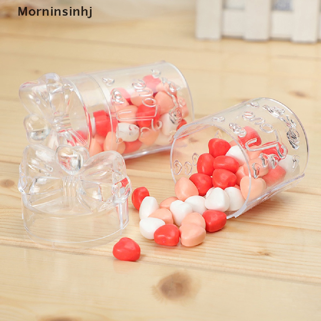 Mornin Kotak Permen Transparan Plastik Dengan Tutup Candy Gift Packaging Jewelry Candy Storage Box Hadiah Sovenir Pernikahan Party Box Container Dekorasi Rumah id