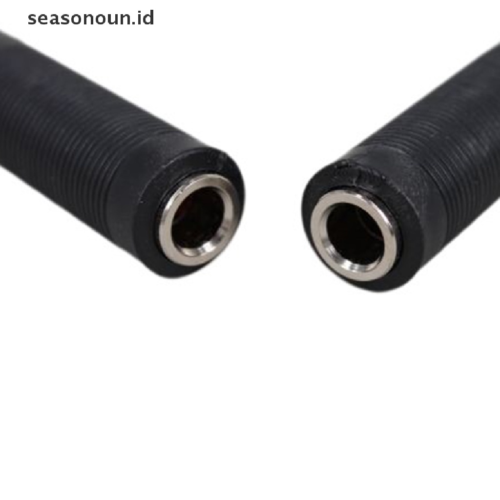 Seasonoun Microphone Audio Cable Extender Connector 6.35mm Audio Stereo Double Head Plug Adapter Cable Joiner Konektor Adaptor Female Ke Female.