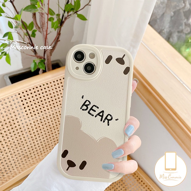 Couples Case Vivo Y16 Y36 Y02T Y11 Y20 Y17 Y15s Y02s Y22 Y12 Y35 Y22s Y21 Y15 Y30 Y51 V23E V23 Y20i Y12i Y21s Y15A Y33s Y31 Y91C Y20s Y21A Y91 Motif Beruang Lucu Kartun Simple