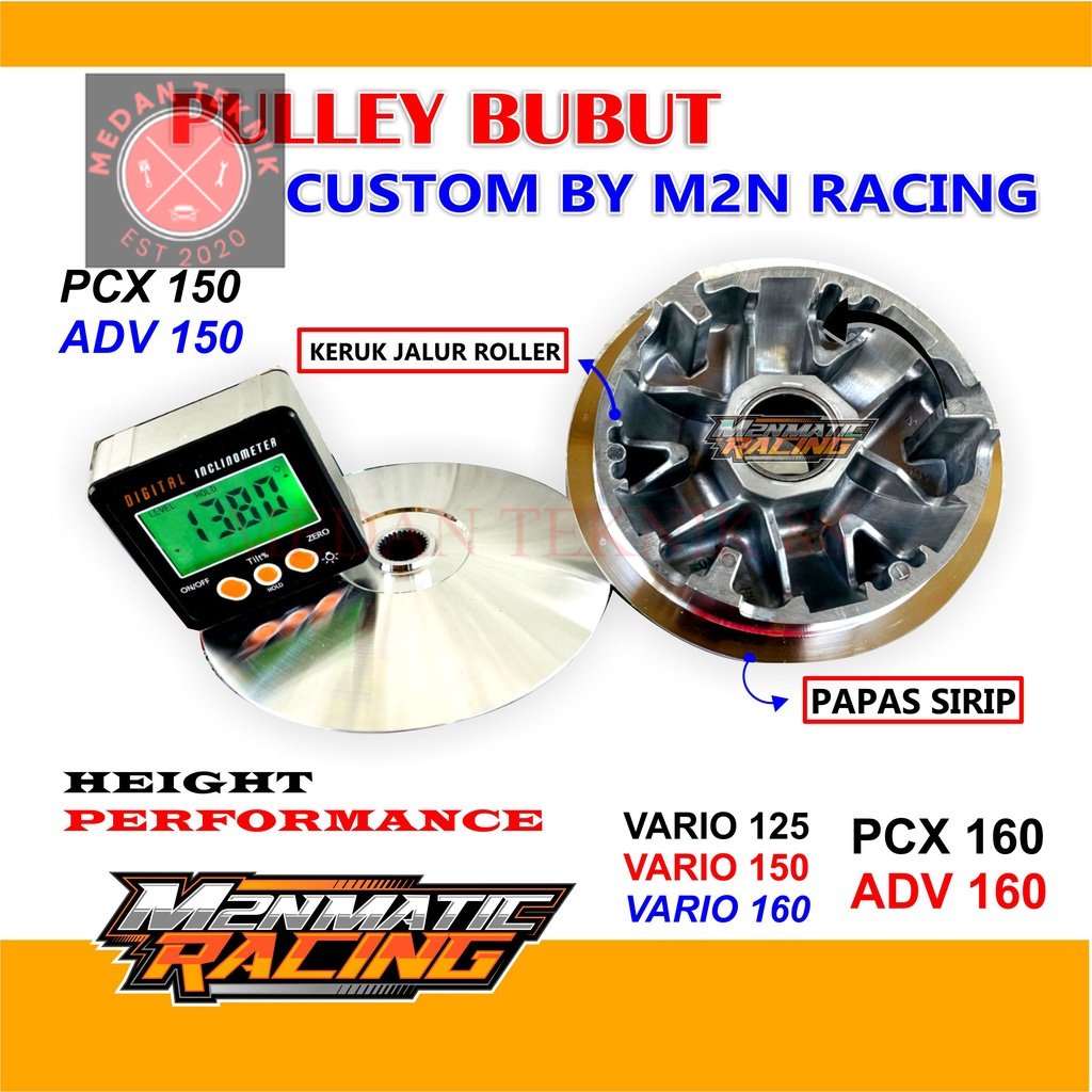 MEDANTEKNIK88 Upgrade Cvt Vario Pcx Adv 125 150 160 Old New  Pulley  Bubut Keruk Jalur Rumah  Roller