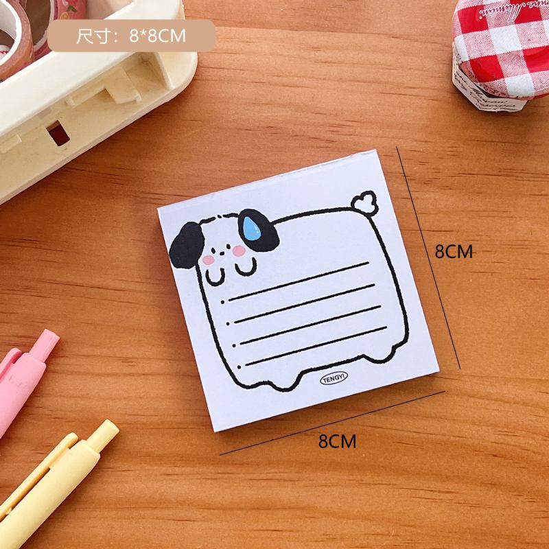 80lembar No Stickiness Tearable Note Book Kartun Lucu Lengket Note Office Use Kertas Pesan