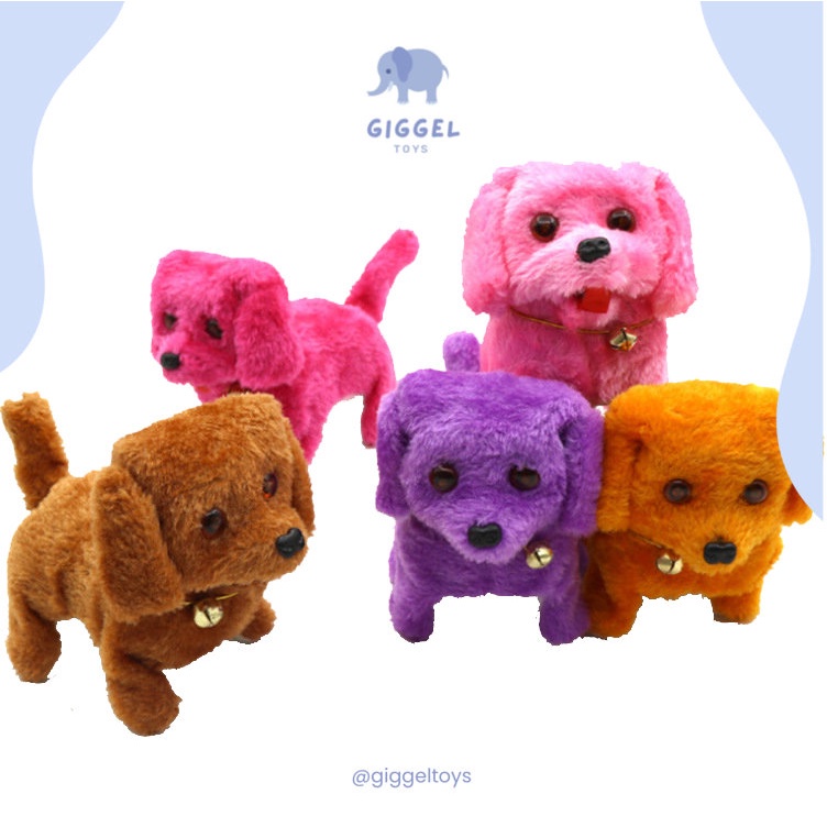 [ Giggel ] Mainan Boneka Anjing Gerak Bunyi Tenaga Baterai / Mainan Boneka Anjing Elektrik Bisa Bergerak, berjalan &amp; Berbunyi