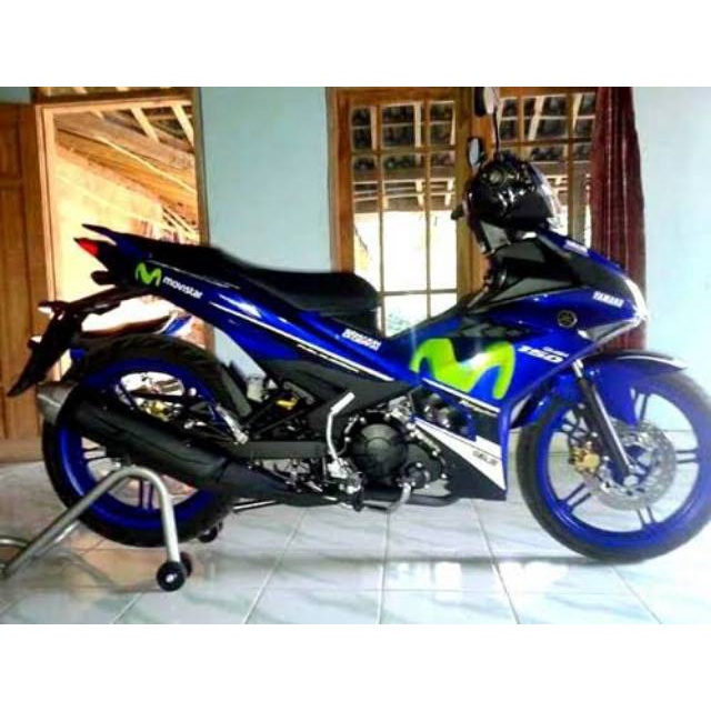 Striping sticker lis body yamaha jupiter mx king 150 thn 2015 2016 biru movistar