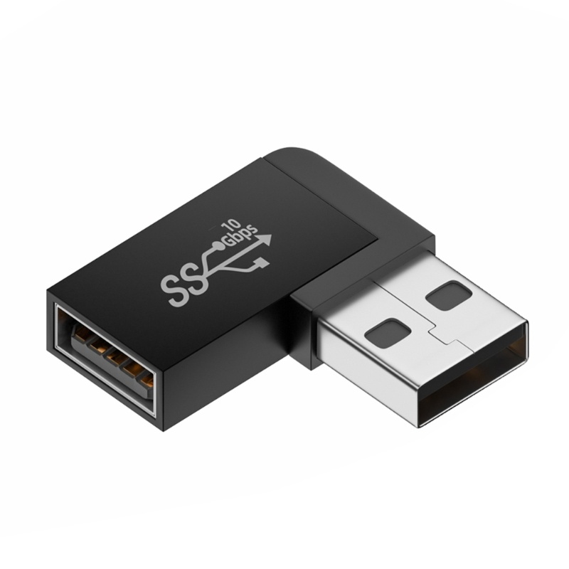 Vivi USB 3.0 Male to Female Adaptor Ekstensi Sudut Kanan 90derajat USB Konektor Ke Atas Bawah 10Gbps Untuk Laptop PC