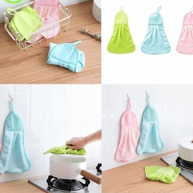 Kain Lap Tangan Dapur Cuci Piring Gantung Handuk Towel Mini microfiber