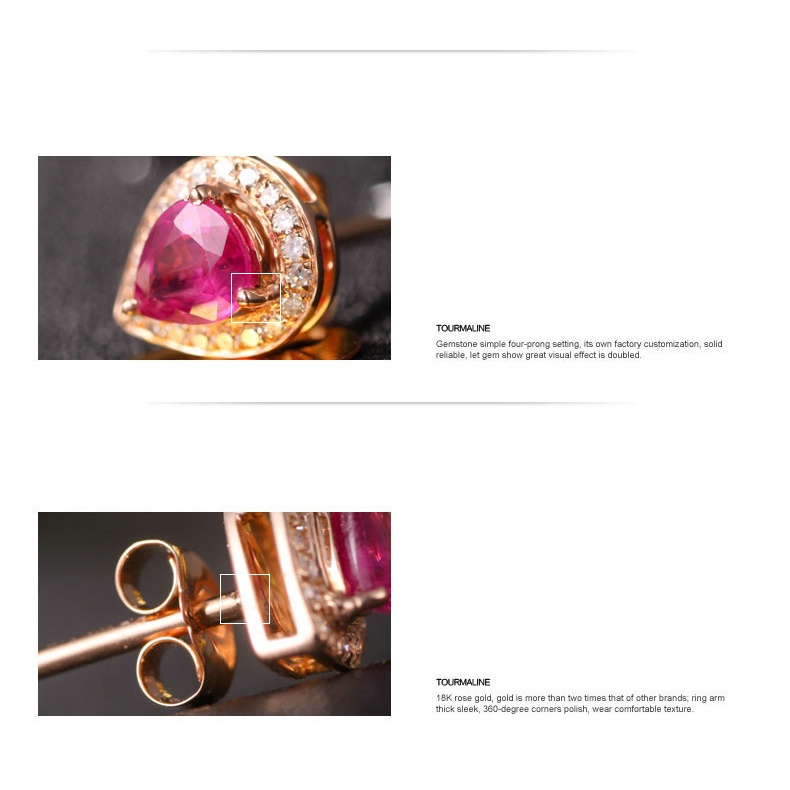 Goldkingdom Aksesoris Perhiasan Fashion Ready Stock Tetes Darah Ruby Anting Tusuk Rose Gold