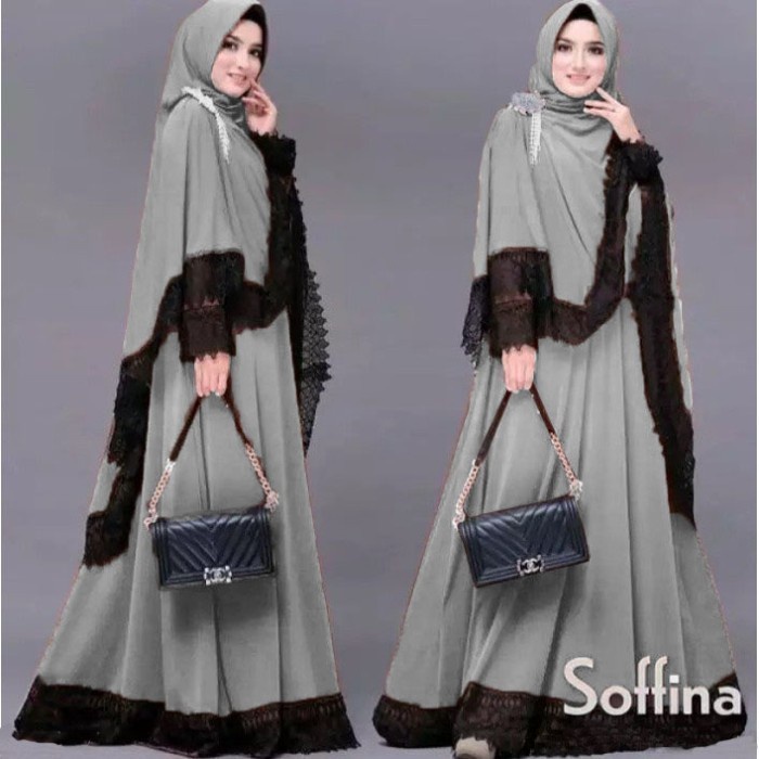 ABAYA CENTER | Gamis Syari Set SOFFINA terbaru modern by  HUMASYARI / gamis renda syari jumbo wanita