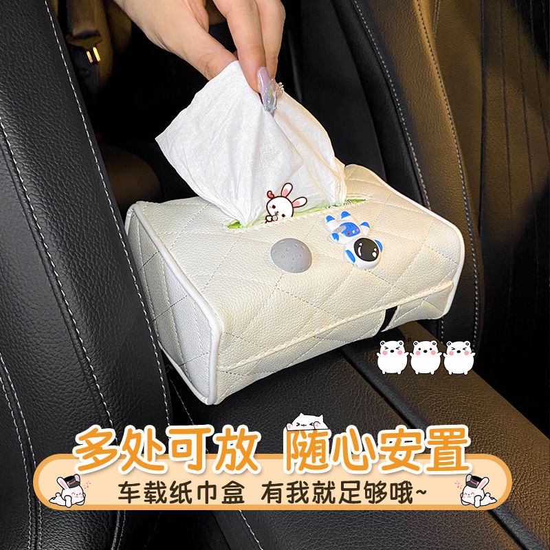 Car Paper Box Kartun Kreatif Armrest Box Sun Visor Kotak Kertas Mobil Tipe Gantung