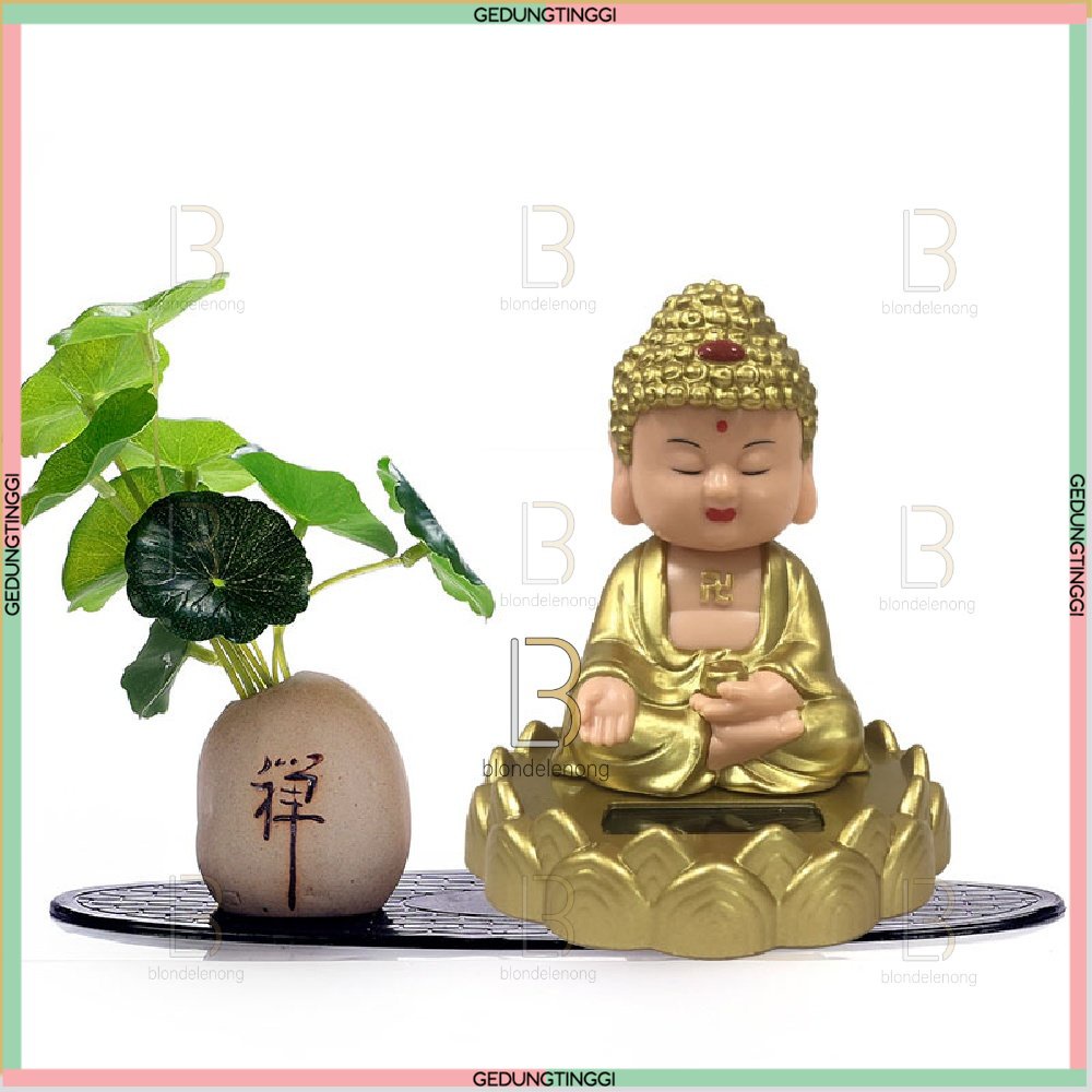 Patung Hiasan Boneka Pajangan Dewa Sakyamuni Maitreya Julaihut Milefo Biksu Gelang Tasbih Kalung Necklace Radio LAgu Buddha Budha Amitabha Statue Decoration Fortune Rejeki Rezeki Feng Shui Keberuntungan Goyang Dashboard Mobil Solar Baterai Mini Kecil Cina