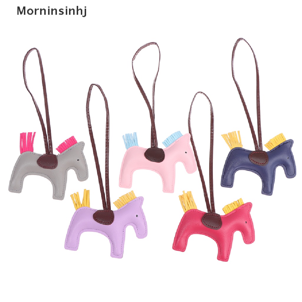 Mornin Handmade Gantungan Kunci Kuda Bahan Kulit PU Animal Key Chain Untuk Wanita Tas Keychain Charm id