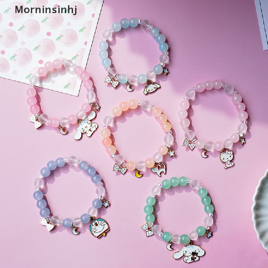 Mornin Versi Korea Dari Gelang Kristal Kalsedon Ungu Warna-Warni Baru Untuk Wanita Bunga Kelinci Lucu Kecil Segar ladies jewelry id