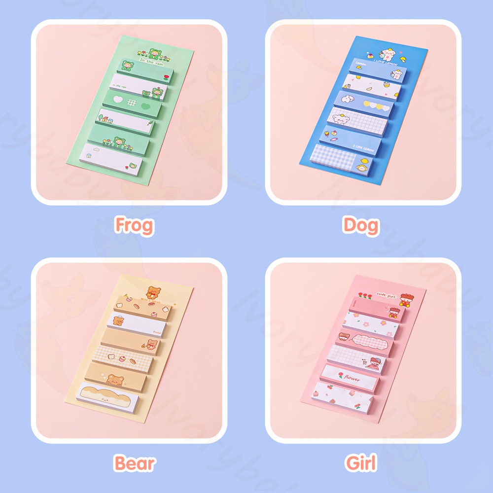 Ivorybaby Sticky notes 6 baris kertas memo 4 line memo note Tempelan lucu