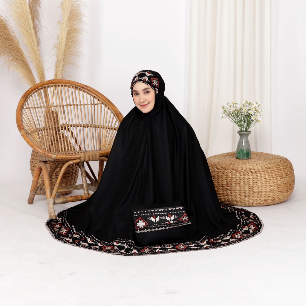 [New Arrival] Mukenah Lebaran Mukena Dewasa Songket Bordir Bahan Katun Mikro Premium Free Ongkir K42