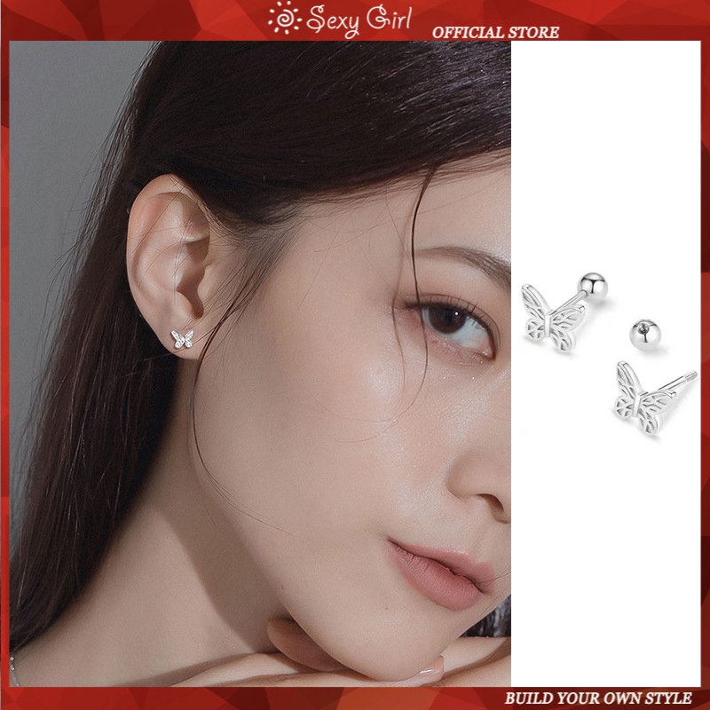 Anting Stud Desain Simpul Hollow Ukuran Kecil Serbaguna Untuk Wanita