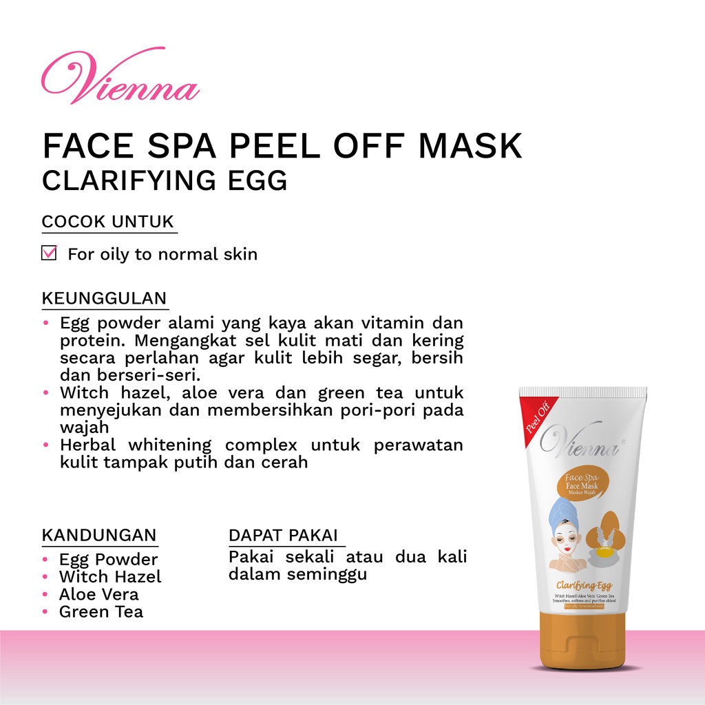 VIENNA FACE MASK PEEL OFF CLARIFYING EGG 50ML