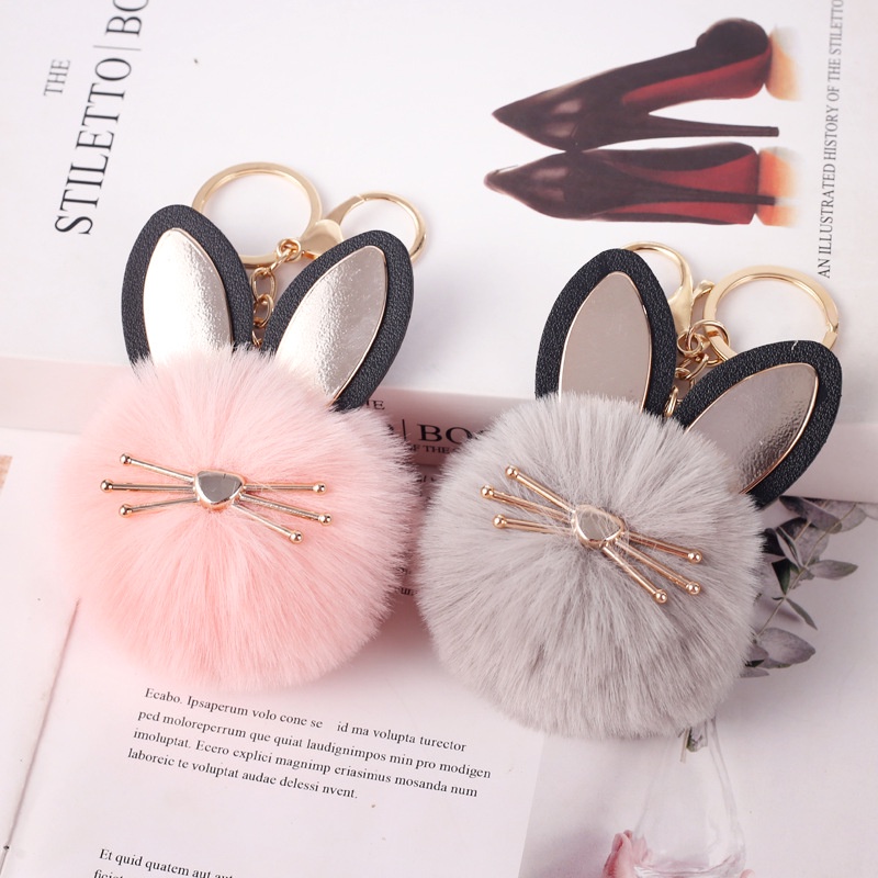Fashion Lucu Kartun Gantungan Kunci Owl Lembut Pompom Hewan Ekor Rambut Bola Mobil Keychain Wanita Aksesoris Tas Mobil Gantungan Kunci Hadiah Ibu