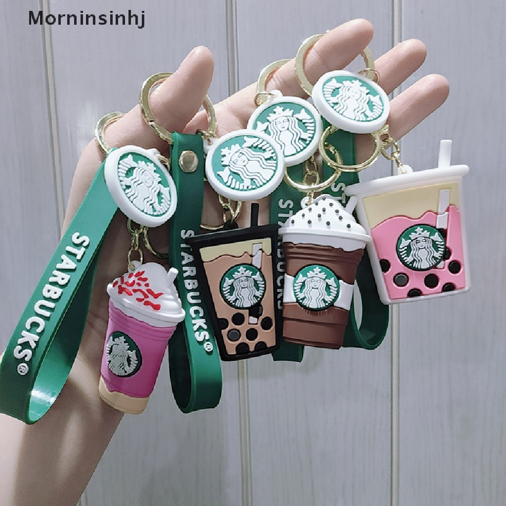 Mornin Starbucks Kopi Kartun Beruang Gantungan Kunci Boneka Lucu key doll Hadiah Liontin Gantungan Kunci Mobil Tas Ponsel Liontin Perhiasan id