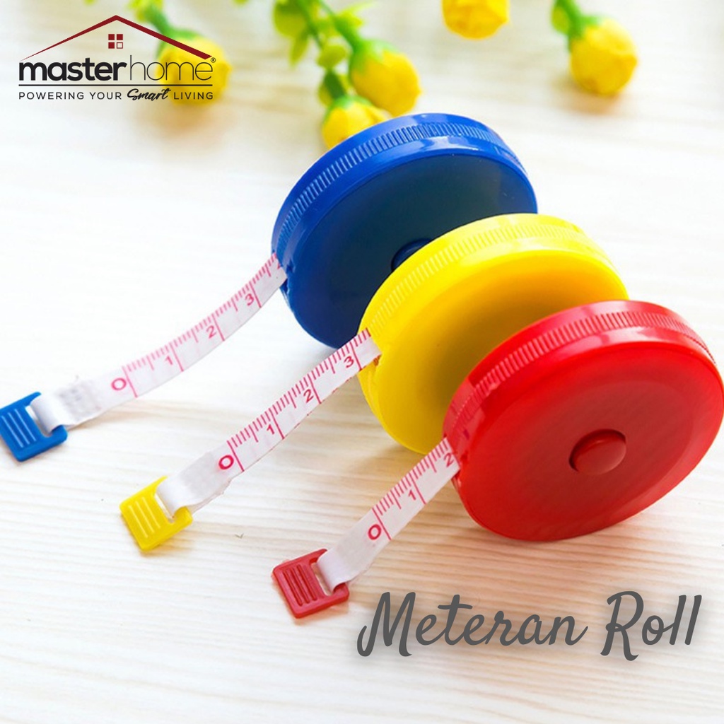 Masterhome Meteran Gulung Mini Putar Roll 150cm Meter | Meteran Kain Baju Gulung | Meteran Pita Alat